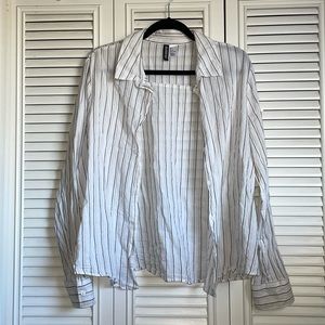 H&M Divided Striped Neutral Top